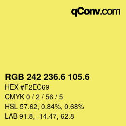 カラーコード: RGB 242 236.6 105.6 | qconv.com