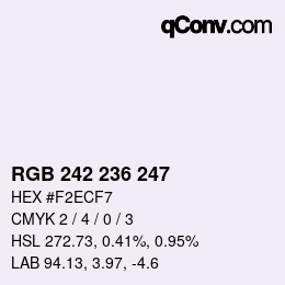 Color code: RGB 242 236 247 | qconv.com