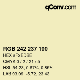 Color code: RGB 242 237 190 | qconv.com