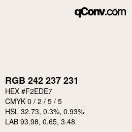 Color code: RGB 242 237 231 | qconv.com
