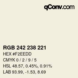 Color code: RGB 242 238 221 | qconv.com