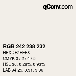 Color code: RGB 242 238 232 | qconv.com