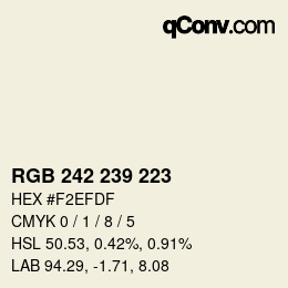 Color code: RGB 242 239 223 | qconv.com
