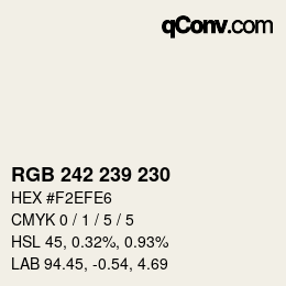 Código de color: RGB 242 239 230 | qconv.com