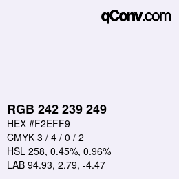 Color code: RGB 242 239 249 | qconv.com