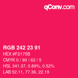 Code couleur: RGB 242 23 91 | qconv.com