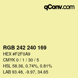 Color code: RGB 242 240 169 | qconv.com