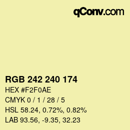 Color code: RGB 242 240 174 | qconv.com