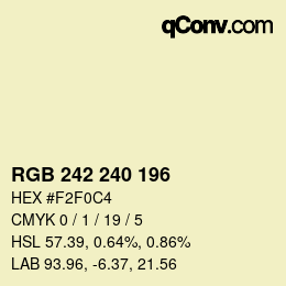 Color code: RGB 242 240 196 | qconv.com