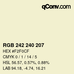 カラーコード: RGB 242 240 207 | qconv.com