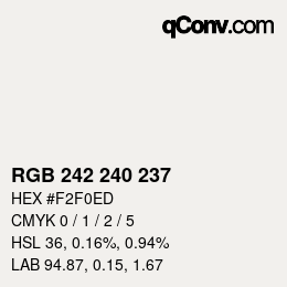 Código de color: RGB 242 240 237 | qconv.com