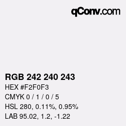 Color code: RGB 242 240 243 | qconv.com