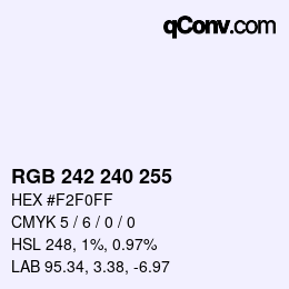 Farbcode: RGB 242 240 255 | qconv.com