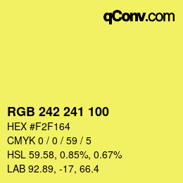 Color code: RGB 242 241 100 | qconv.com
