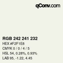 Código de color: RGB 242 241 232 | qconv.com