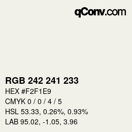 颜色代码: RGB 242 241 233 | qconv.com