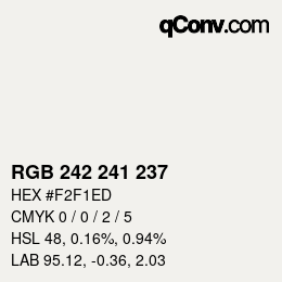 Color code: RGB 242 241 237 | qconv.com