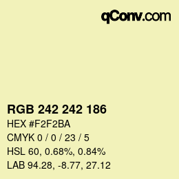 Color code: RGB 242 242 186 | qconv.com