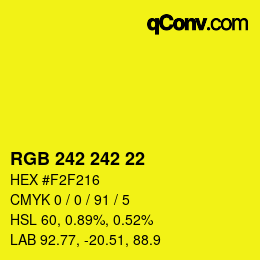 Color code: RGB 242 242 22 | qconv.com