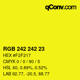 Color code: RGB 242 242 23 | qconv.com