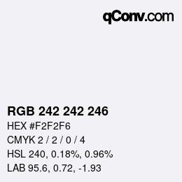 Color code: RGB 242 242 246 | qconv.com