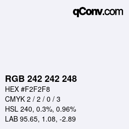 颜色代码: RGB 242 242 248 | qconv.com