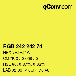 Color code: RGB 242 242 74 | qconv.com