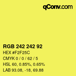 颜色代码: RGB 242 242 92 | qconv.com
