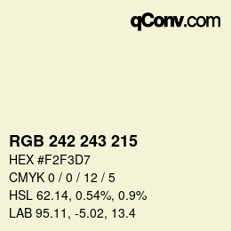 カラーコード: RGB 242 243 215 | qconv.com