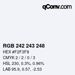 カラーコード: RGB 242 243 248 | qconv.com