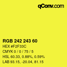 カラーコード: RGB 242 243 60 | qconv.com