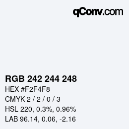 カラーコード: RGB 242 244 248 | qconv.com