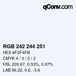 Color code: RGB 242 244 251 | qconv.com