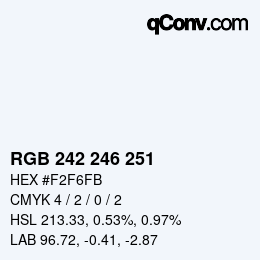 Color code: RGB 242 246 251 | qconv.com