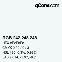 Color code: RGB 242 248 248 | qconv.com