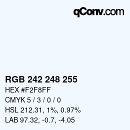カラーコード: RGB 242 248 255 | qconv.com