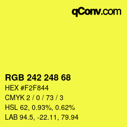 Color code: RGB 242 248 68 | qconv.com