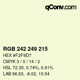 Color code: RGB 242 249 215 | qconv.com