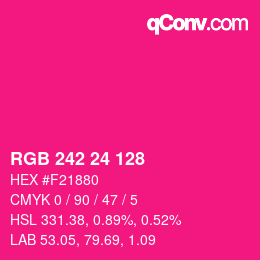 颜色代码: RGB 242 24 128 | qconv.com