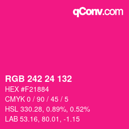 颜色代码: RGB 242 24 132 | qconv.com