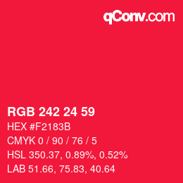 颜色代码: RGB 242 24 59 | qconv.com
