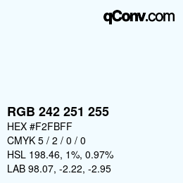 Color code: RGB 242 251 255 | qconv.com