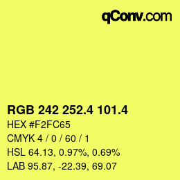 カラーコード: RGB 242 252.4 101.4 | qconv.com