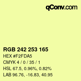カラーコード: RGB 242 253 165 | qconv.com
