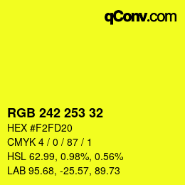 カラーコード: RGB 242 253 32 | qconv.com