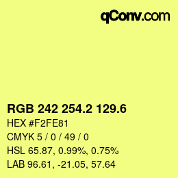 カラーコード: RGB 242 254.2 129.6 | qconv.com