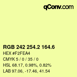 カラーコード: RGB 242 254.2 164.6 | qconv.com