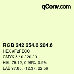 カラーコード: RGB 242 254.6 204.6 | qconv.com