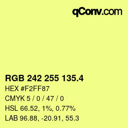 カラーコード: RGB 242 255 135.4 | qconv.com