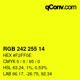 Color code: RGB 242 255 14 | qconv.com
